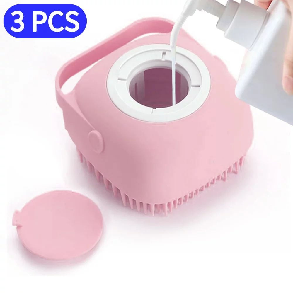 3 PACK Pet Grooming Bath Massage Brush with Soap and Shampoo Dispenser Soft Silicone Bristle for Long Short Haired Dogs Cats Shower f68e20a0 21df 4c37 a2a2 69d8c3f1c21b.4d977aec63b7edd5cdf4ed2142ad6b97 - leepetstore.com